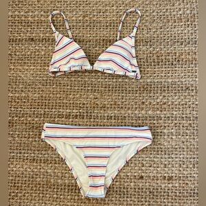 Rip curl striped bikini set